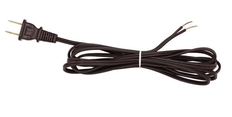 Creative Hobbies Brown Lamp Cord - 12 Foot Long, SPT-1, 18 Gauge, UL Listed Power Cord for Floor Lamp Repair or Replacement - Image 1